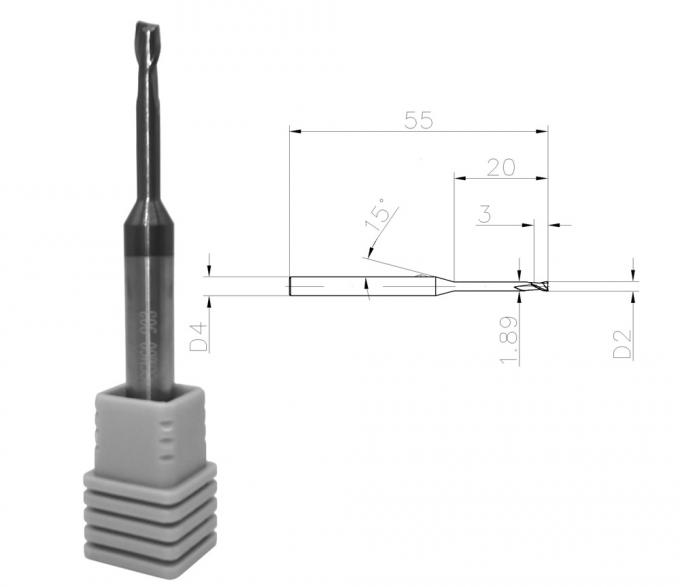 55HRC 2 moinho de extremidade do carboneto de tungstênio das flautas 2mm para o metal