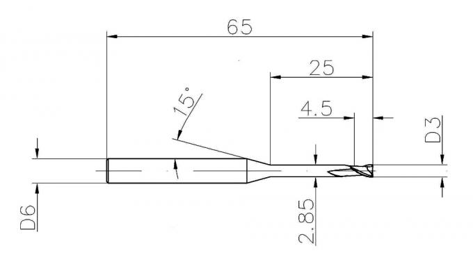 55HRC 2 Flute 3mm Tungsten Carbide Endmill for Harden Steel