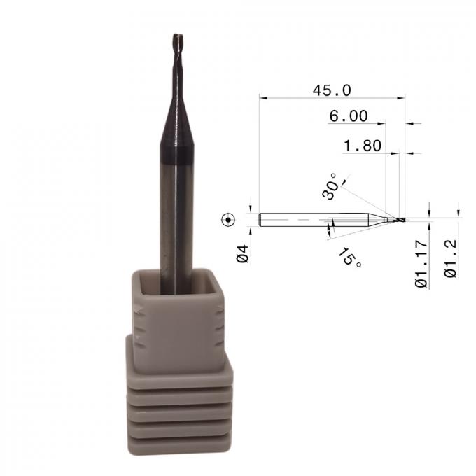 Moinho de extremidade do carboneto cimentado das flautas 55HRC 2 para o material duro