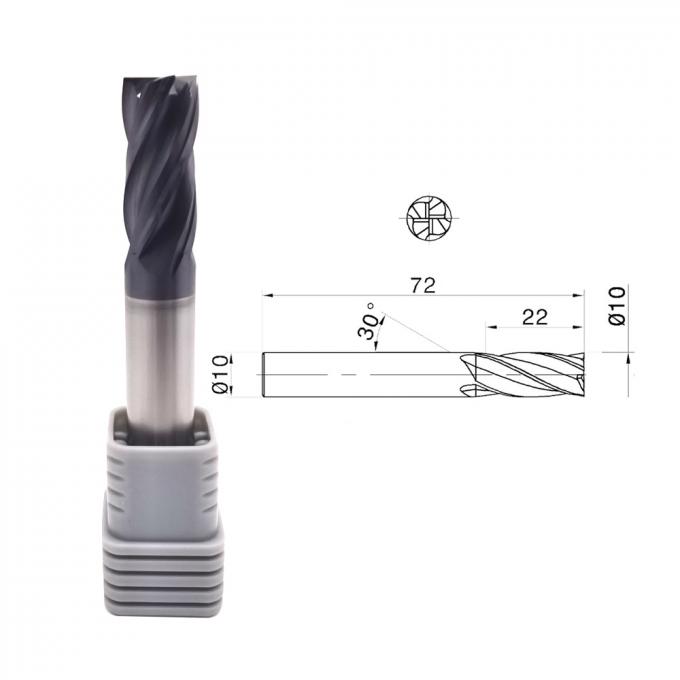65HRC 4 carboneto cimentado Endmill da hélice das flautas 30 para o aço do fortalecer
