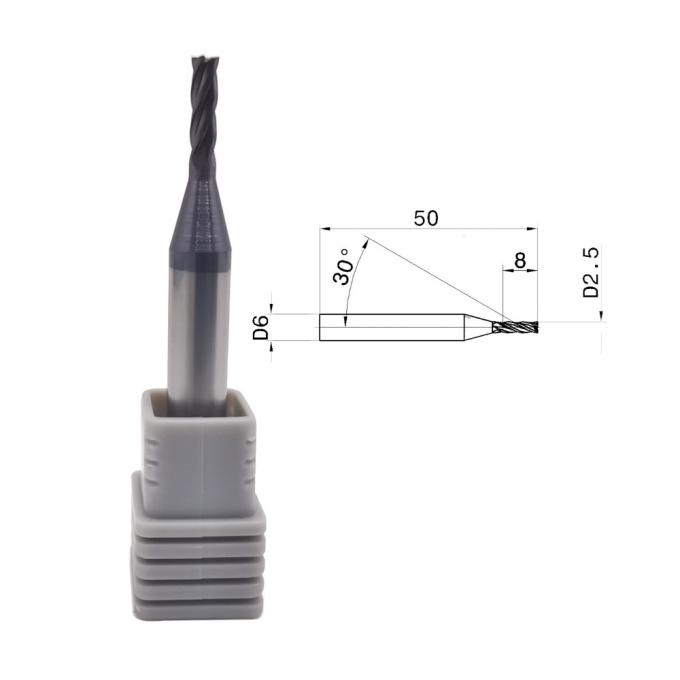 Carboneto cimentado Endmill da flauta 65HRC 4 para a liga do titânio